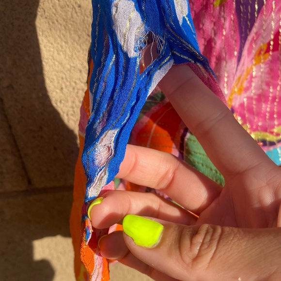 Rococo Sand Plum Shirt in Mix Fruit Medium Womens Button Down Blouse Top - Picture 12 of 12